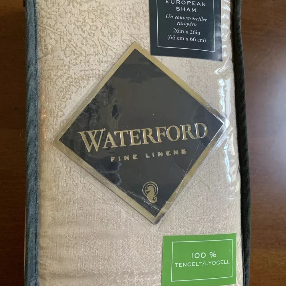 Waterford Neutral Champagne Square Decorative Pillow